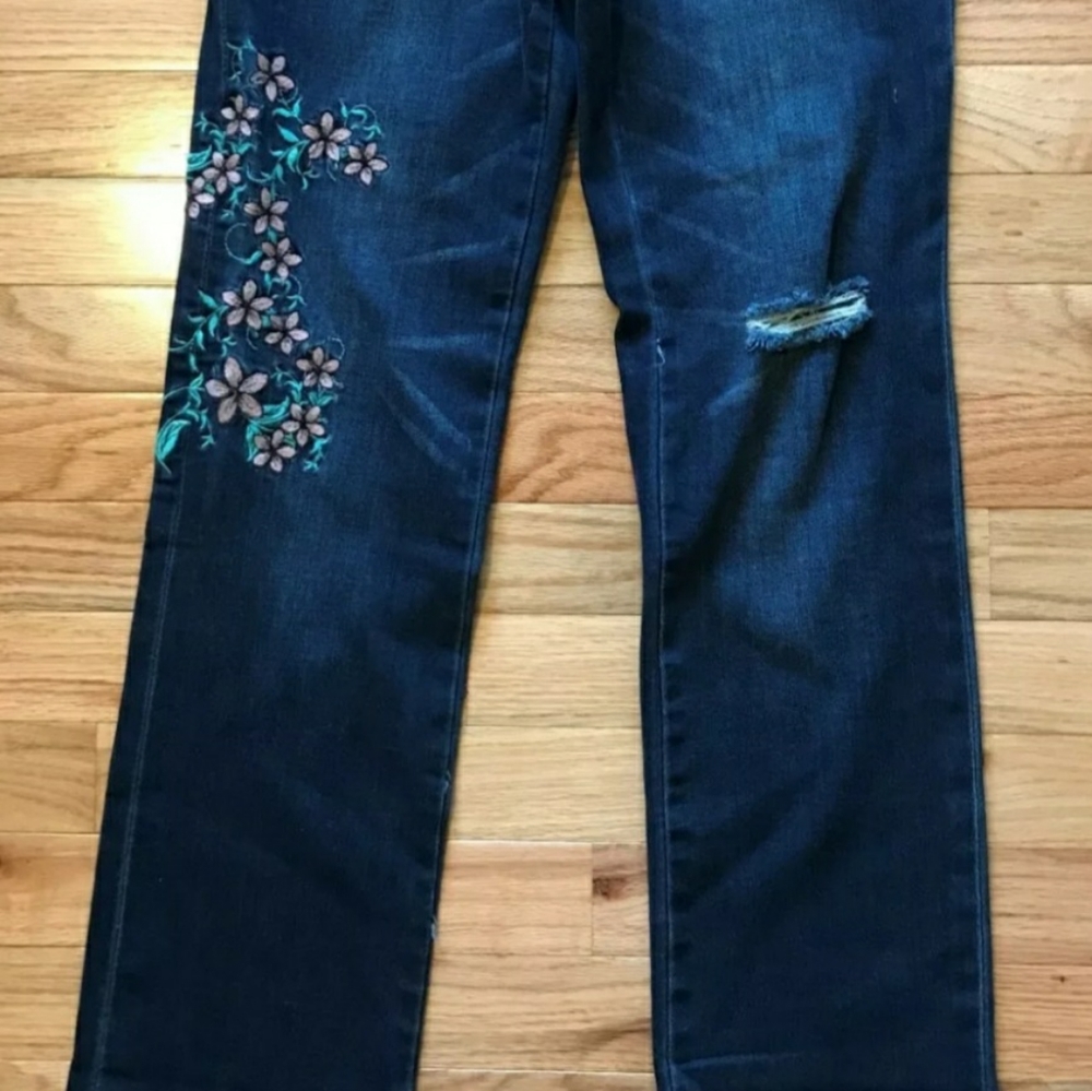 Lola Hydraulic Size 13 Jeans Embroidery Flowers - Picture 5 of 8